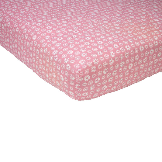 Sadie & Scout Chelsea Toddler or Crib Size Fitted Sheet Pink and White Hearts