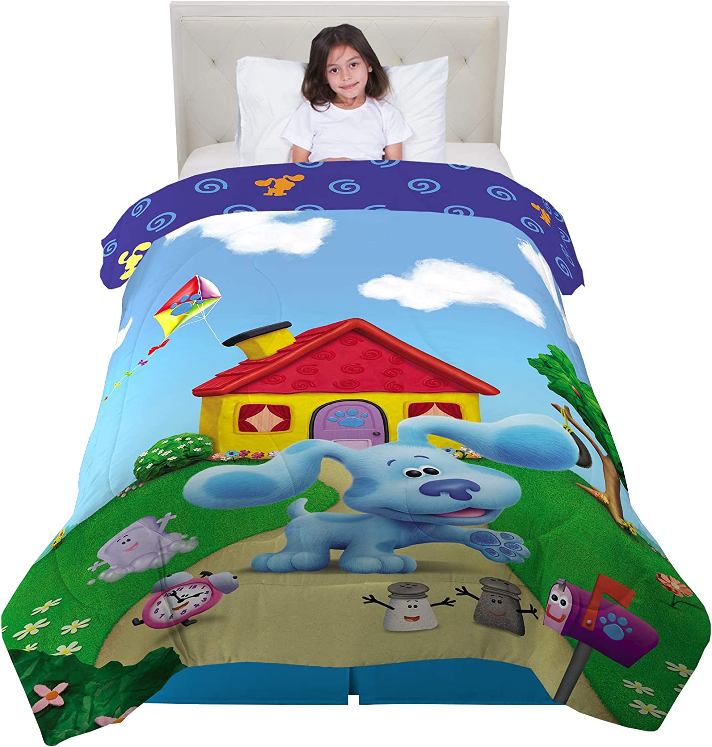 Kids Bedding Soft Microfiber Twin-Full Sized Comforter Blues Clues