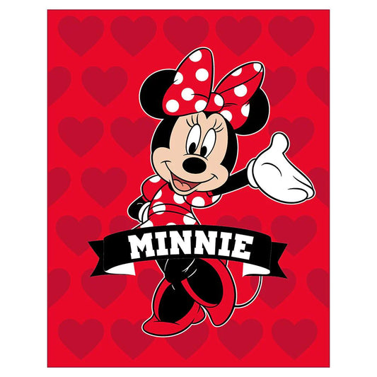 Hello Minnie Twin Sized 60"x80" Plush Raschel Blanket