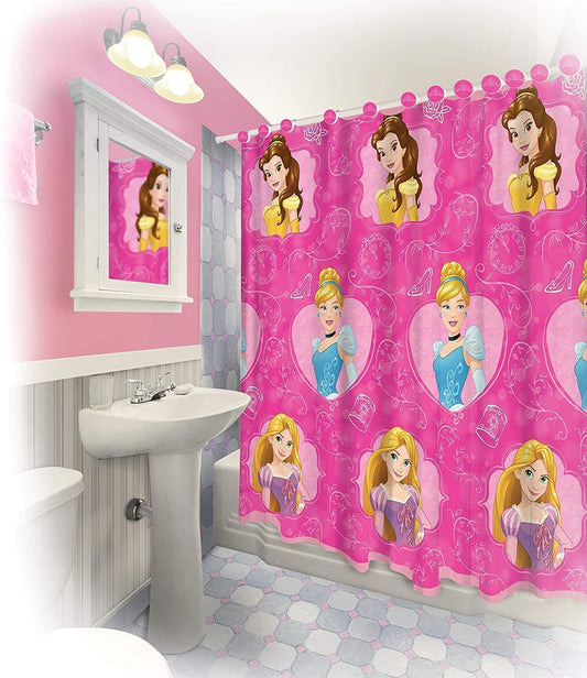 13 Pieces Disney Princess Shower Curtain & Hooks Set