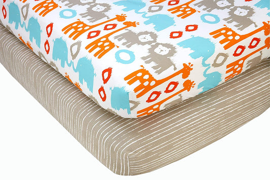 Sumersault Fitted Crib or Toddler Sheet (Pack of 2)