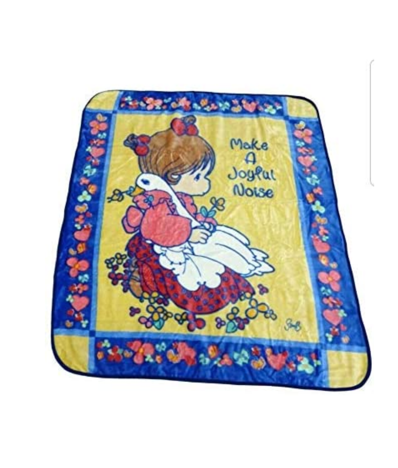 Precious Moments "Make a Joyful Noise" Girl and Goose 50”x60” Plush Blanket Throw Thick and Super Warm