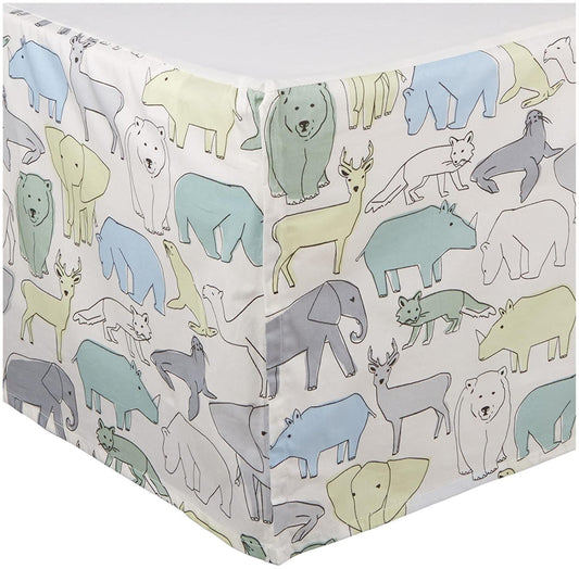 Dwell Studio Safari Friends Cotton Baby Crib Skirt - Caravan