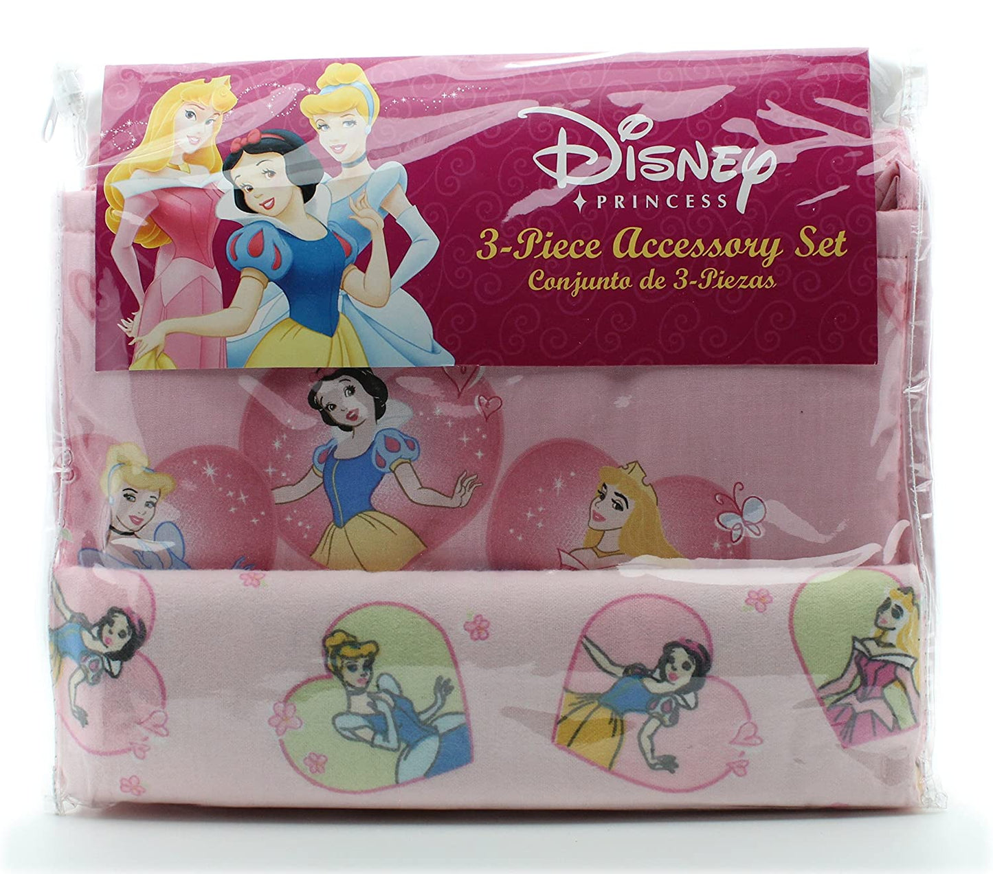 Disney Princess 3-piece Accessory Set Diaper Stacker, Receiving Blanket, Crib Ruffle