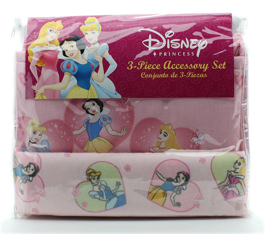 Disney Princess 3-piece Accessory Set Diaper Stacker, Receiving Blanket, Crib Ruffle