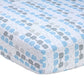 Zutano Elefant Blau Crib Sheet, White/Blue/Grey, 52" x 28" x 8"