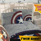 Captain America Emblem Shield Twin Sheet Set Kids Bedding