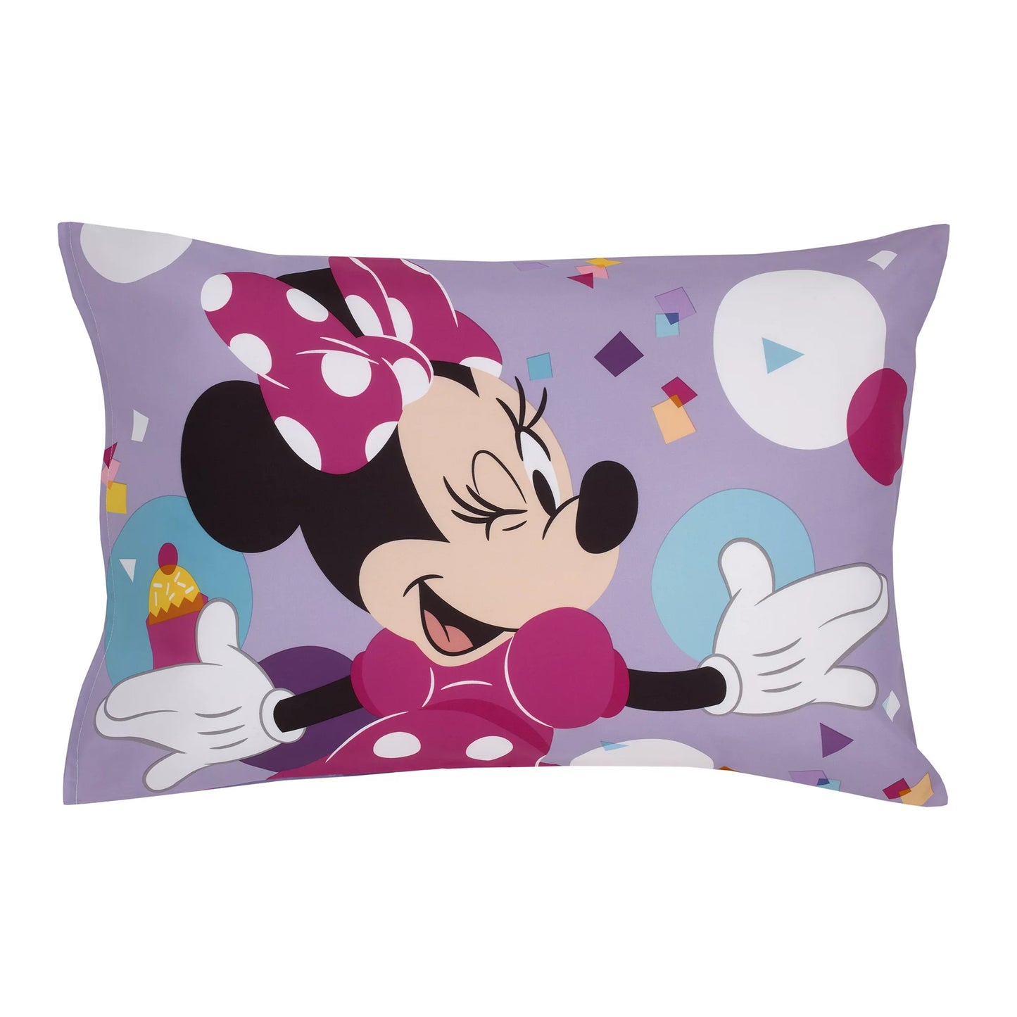 Disney Minnie Mouse 4-Piece Toddler Bedding, "Have Fun", Pink and Lavender, Toddler Bed Size
