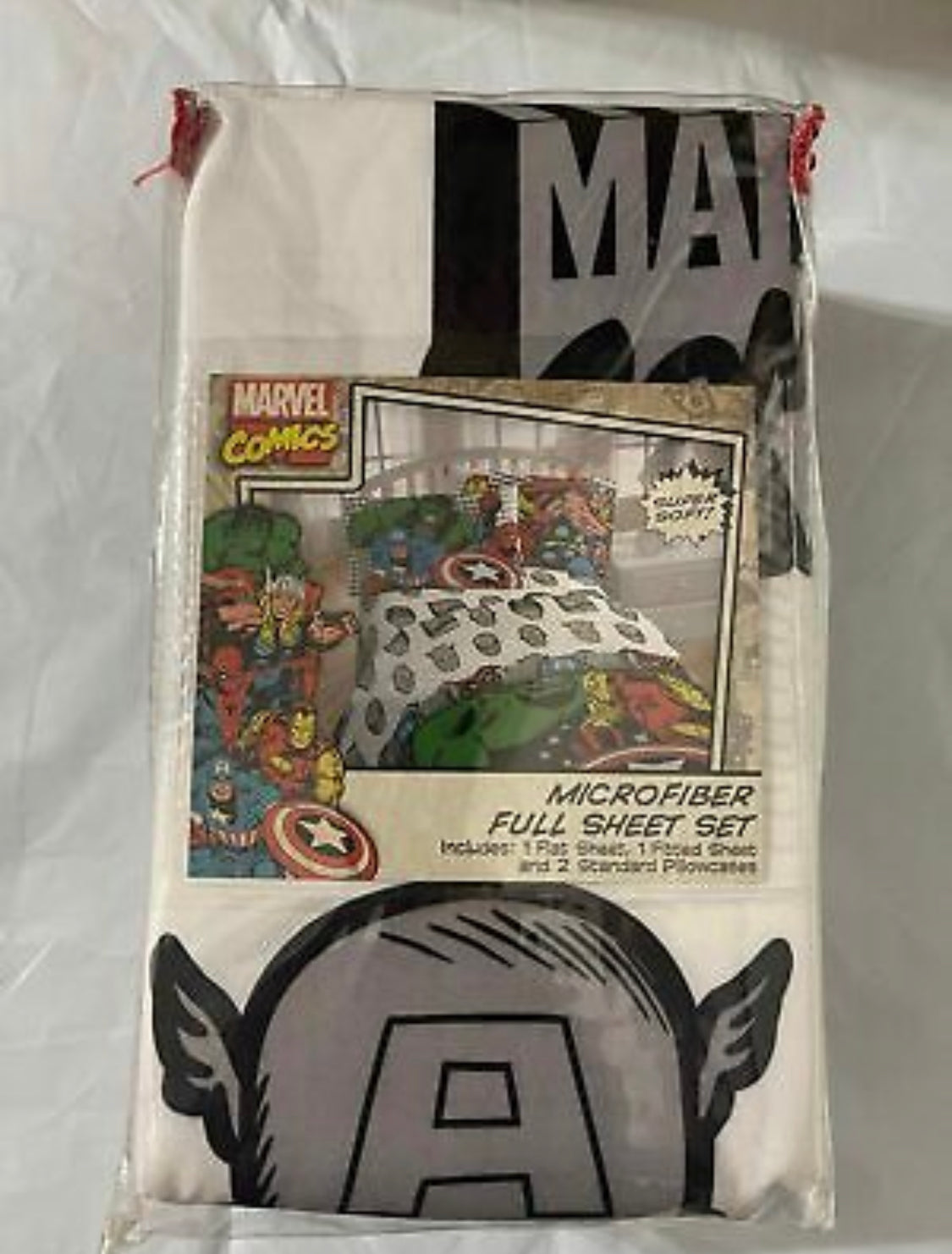 Marvel Avengers Comics Full Sheet Set 4 Pieces Kids Bedding