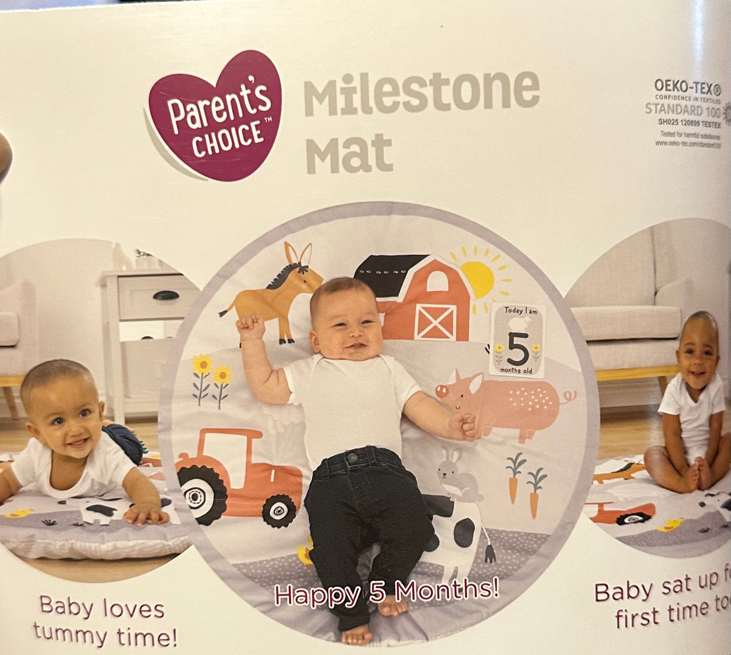 Farm Friends Baby Monthly Milestone Mat Blanket for Boy Girl Unisex, Gift for Baby Shower, Baby Photo Blanket for Newborn Picture 12 Cards Included, Soft Flannel Blanket 36"'