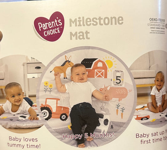 Farm Friends Baby Monthly Milestone Mat Blanket for Boy Girl Unisex, Gift for Baby Shower, Baby Photo Blanket for Newborn Picture 12 Cards Included, Soft Flannel Blanket 36"'